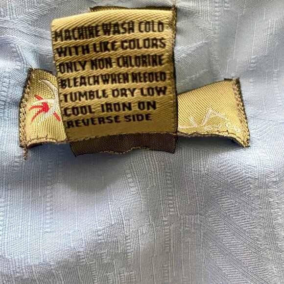 Cabana Sueded Light Blue Short Sleeve Button-Down Shirt Men's Large - Picture 6 of 7